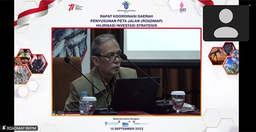 Rakor Penyusunan Roadmap Hilirisasi Investasi Provinsi Sulawesi Tenggara – 13 September 2022